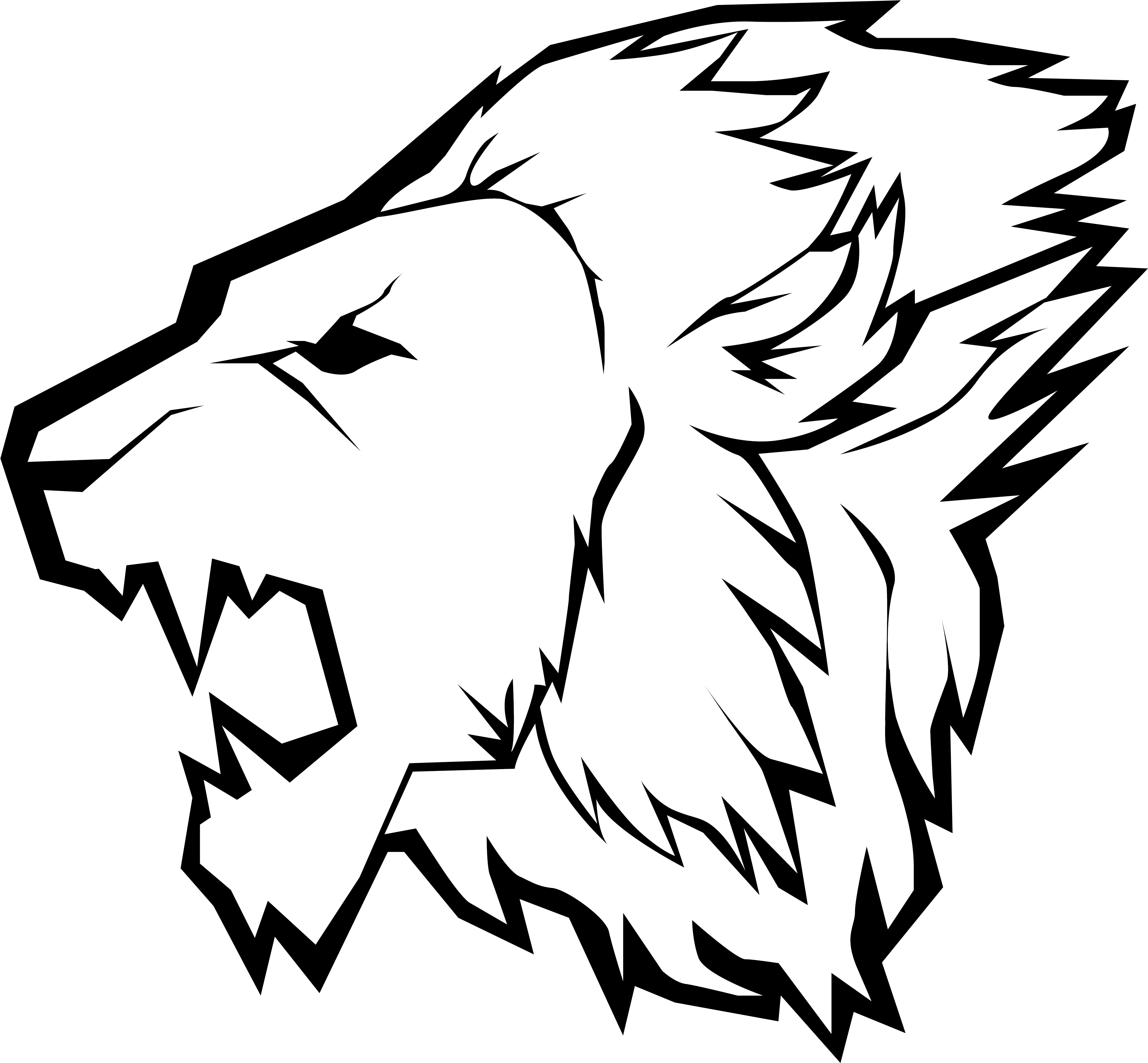 Roaring Lion Lineart Graphic