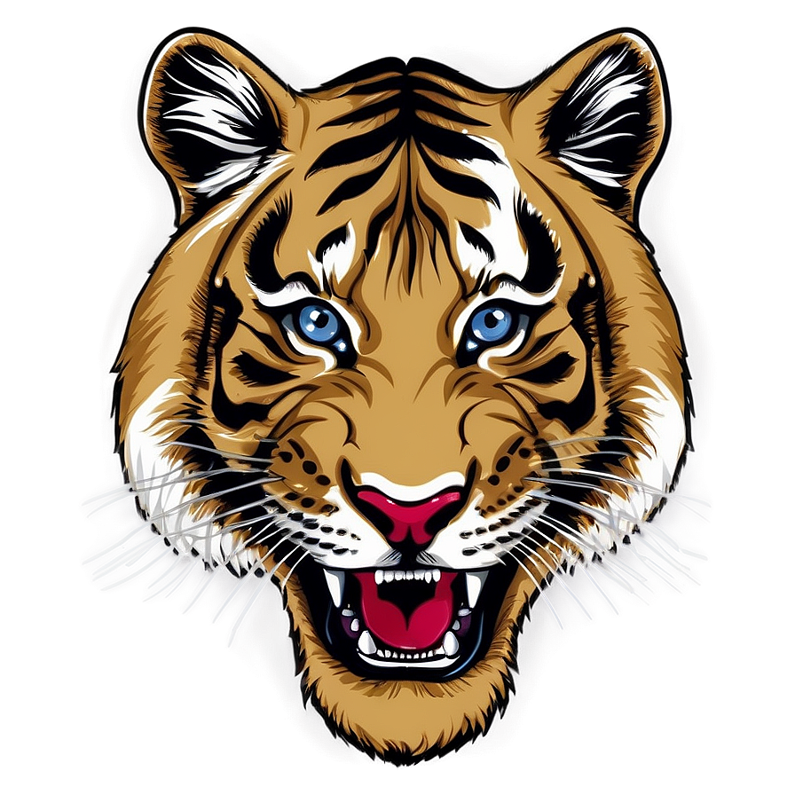 Roaring Tiger Face Vector Png Cma