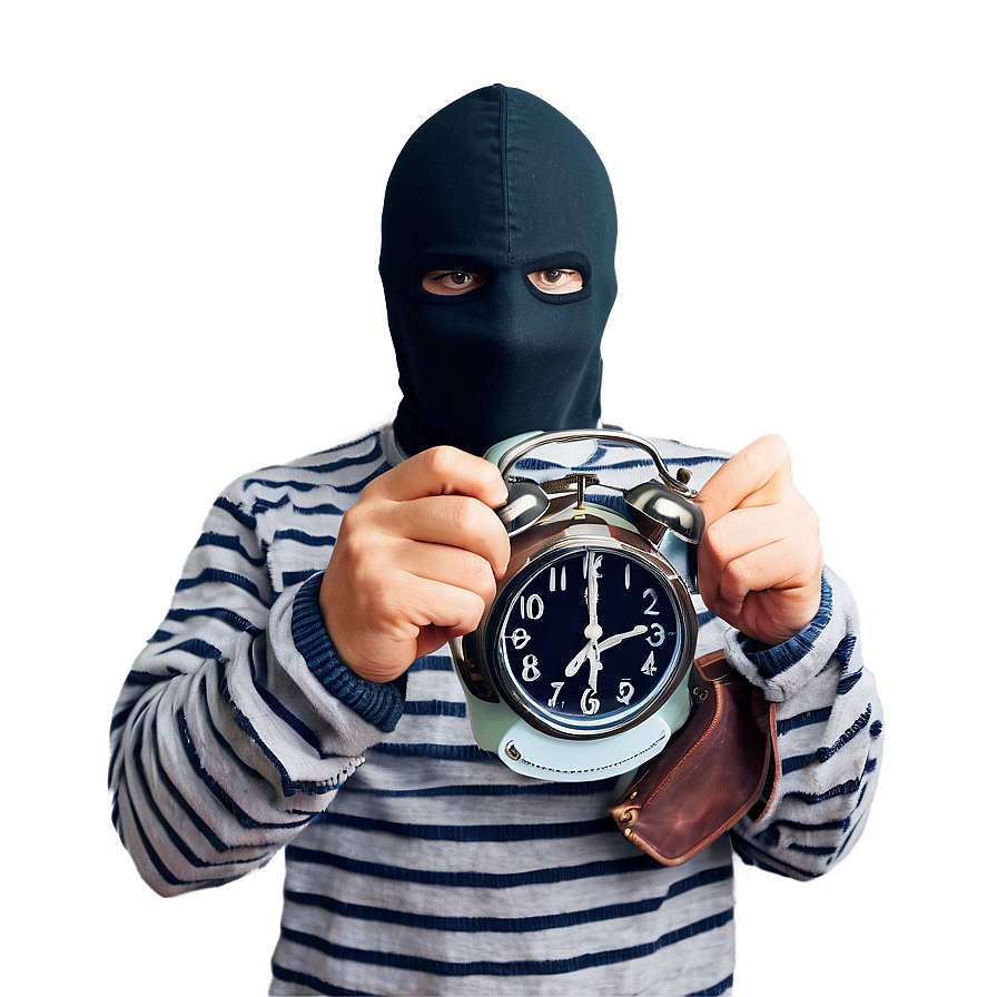 Robber With Alarm Clock Png Pcf