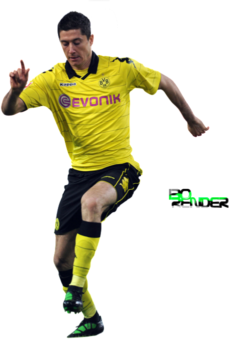 Robert Lewandowski Borussia Dortmund Action Shot