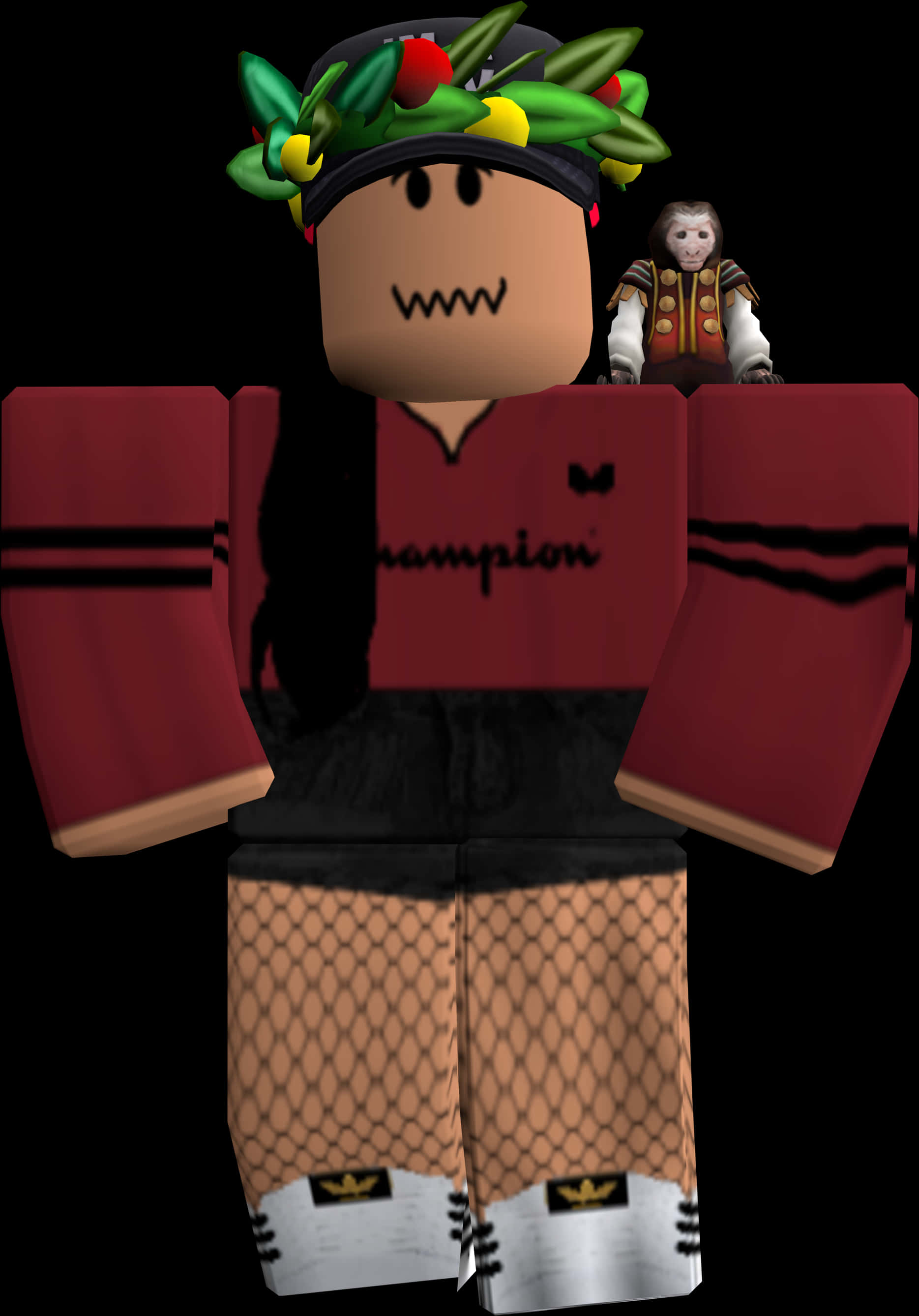 Roblox Characterwith Monkeyand Fruit Hat