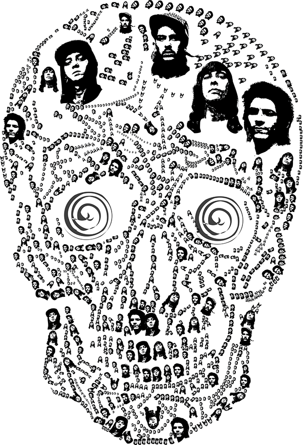 Rock Band Skull Illustration