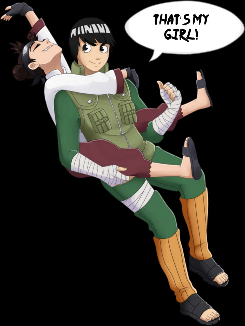 Rock Lee Carrying Tenten Fanart