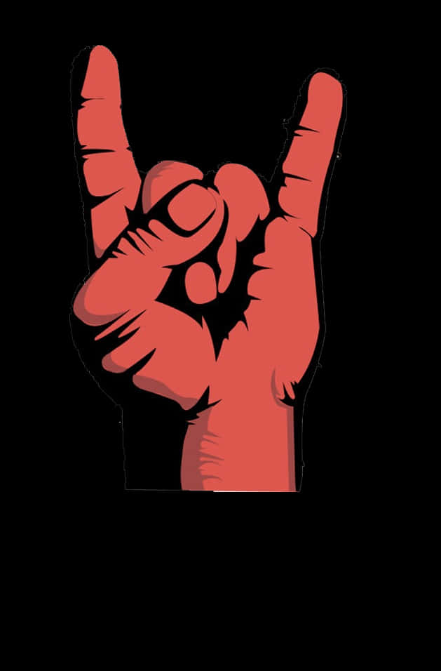 Rock On Hand Gesture Illustration