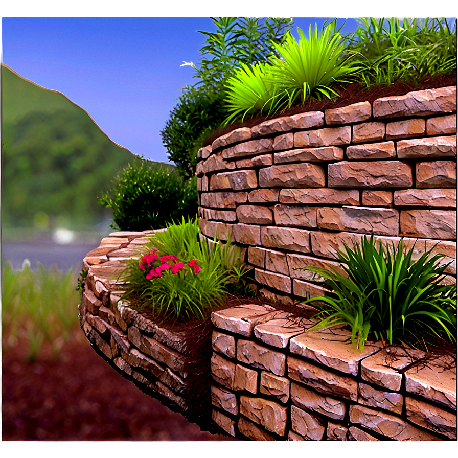 Rock Wall Garden Png 06292024