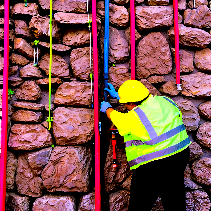 Rock Wall Under Construction Png 06292024