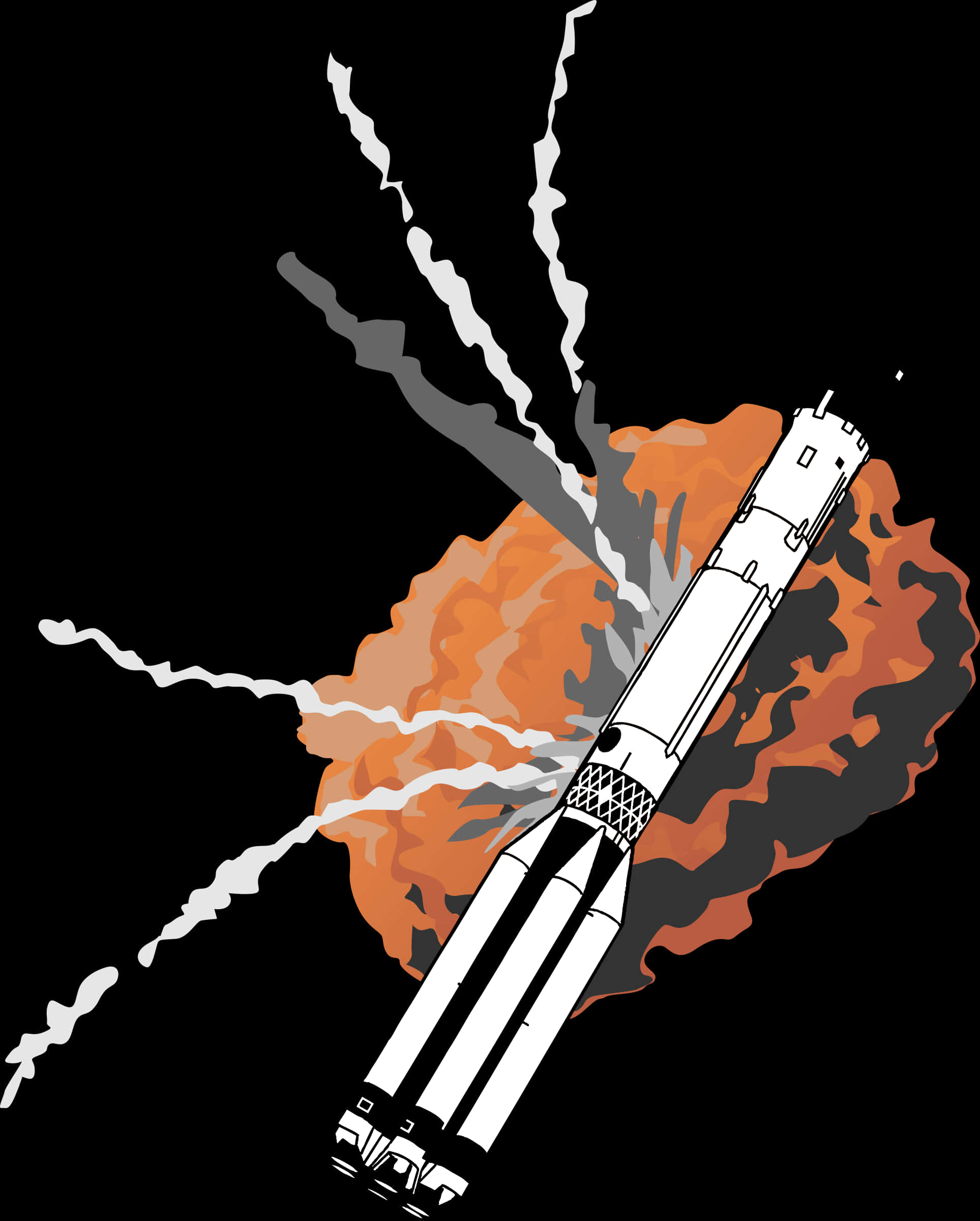 Rocket Launch Vector Illustration