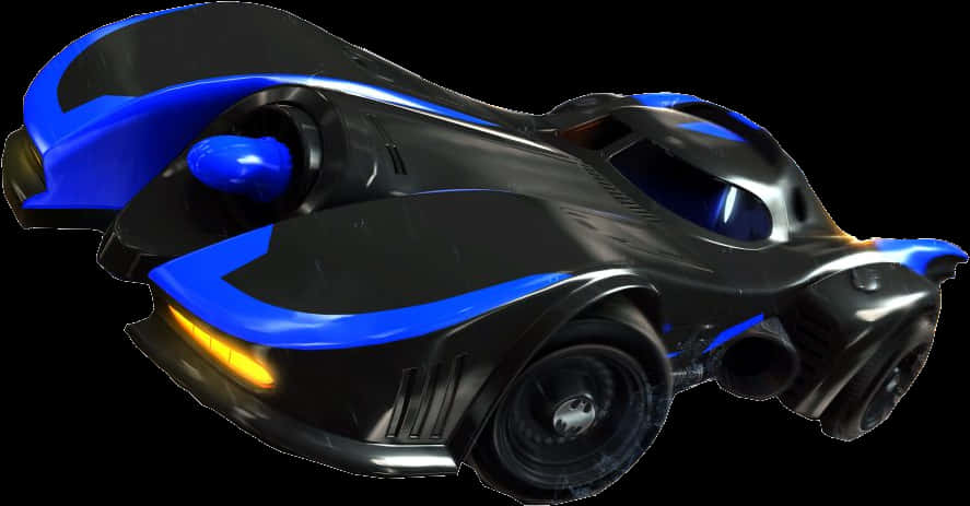 Rocket League Blue Black Car Render