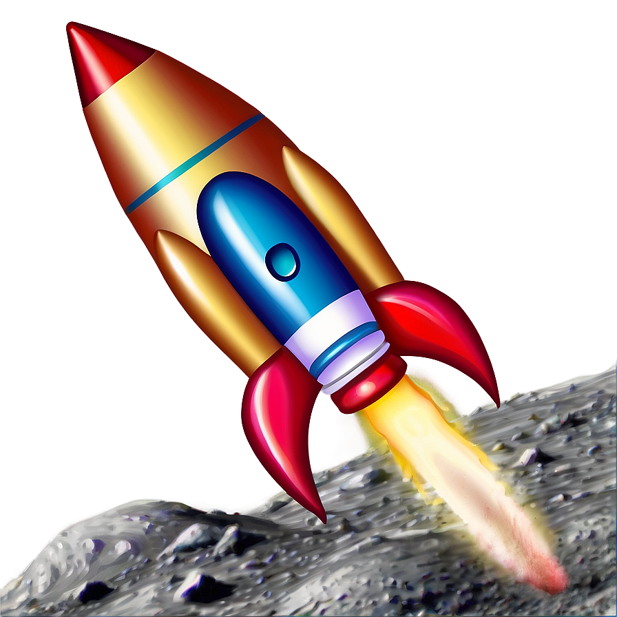 Rocketship On Moon Png Nhj