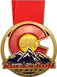 Rockn Roll Denver5 K Medal2018