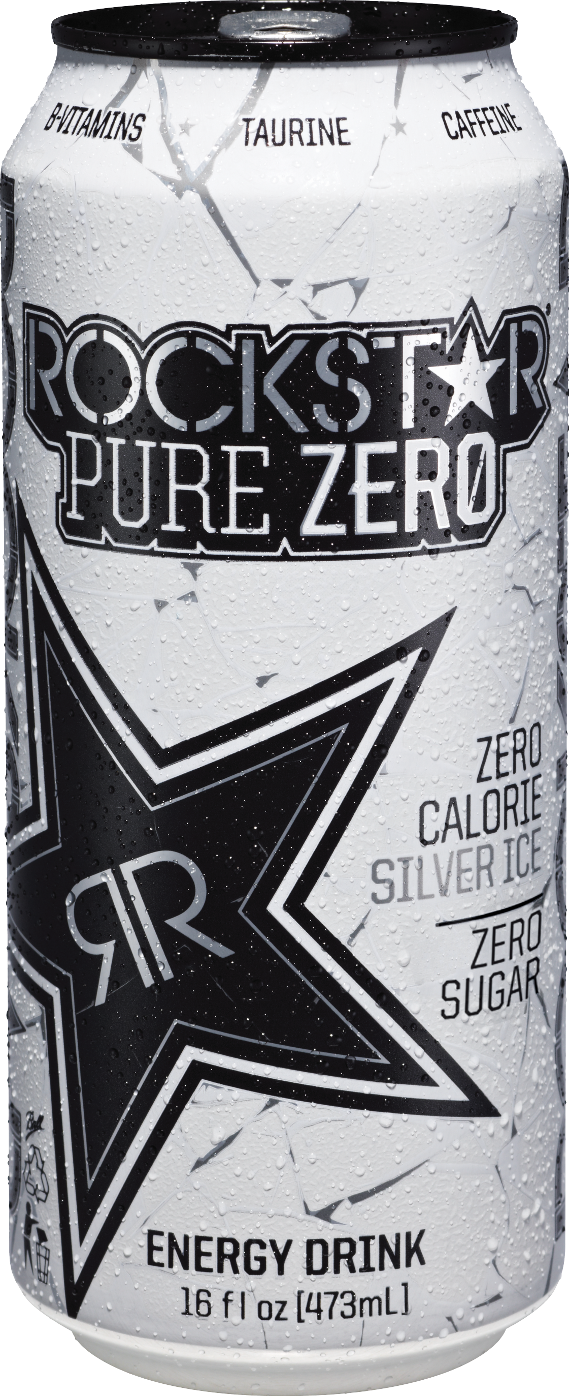 Rockstar Pure Zero Silver Ice Energy Drink Can