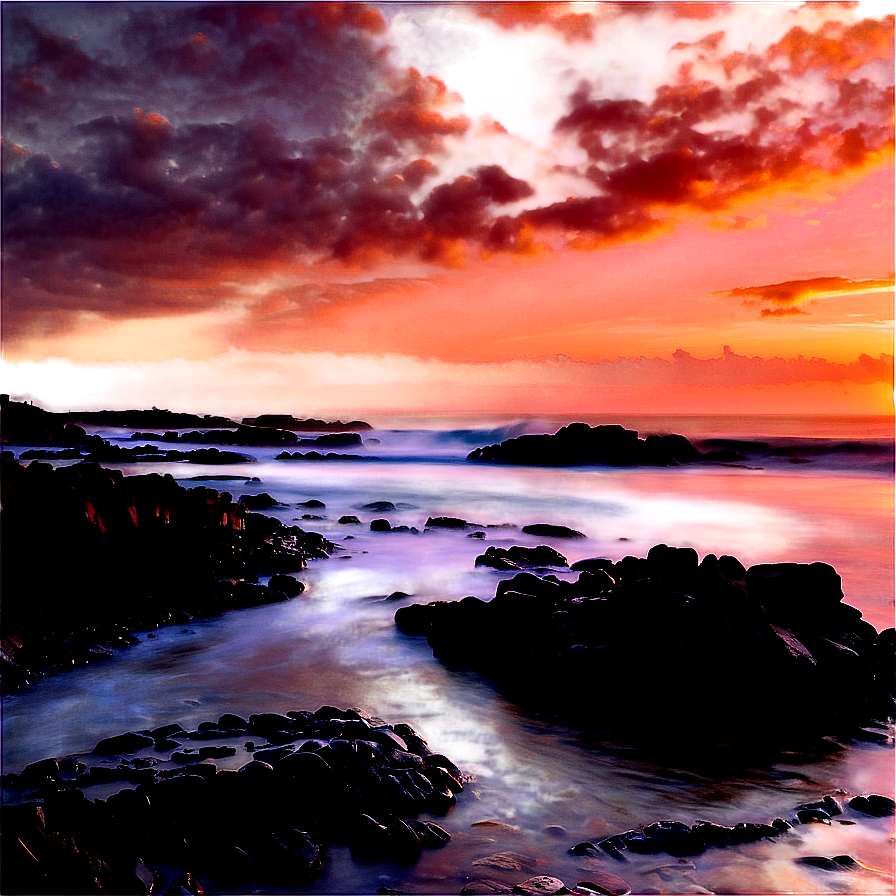 Rocky Coastline At Sunrise Photo Png Hdp