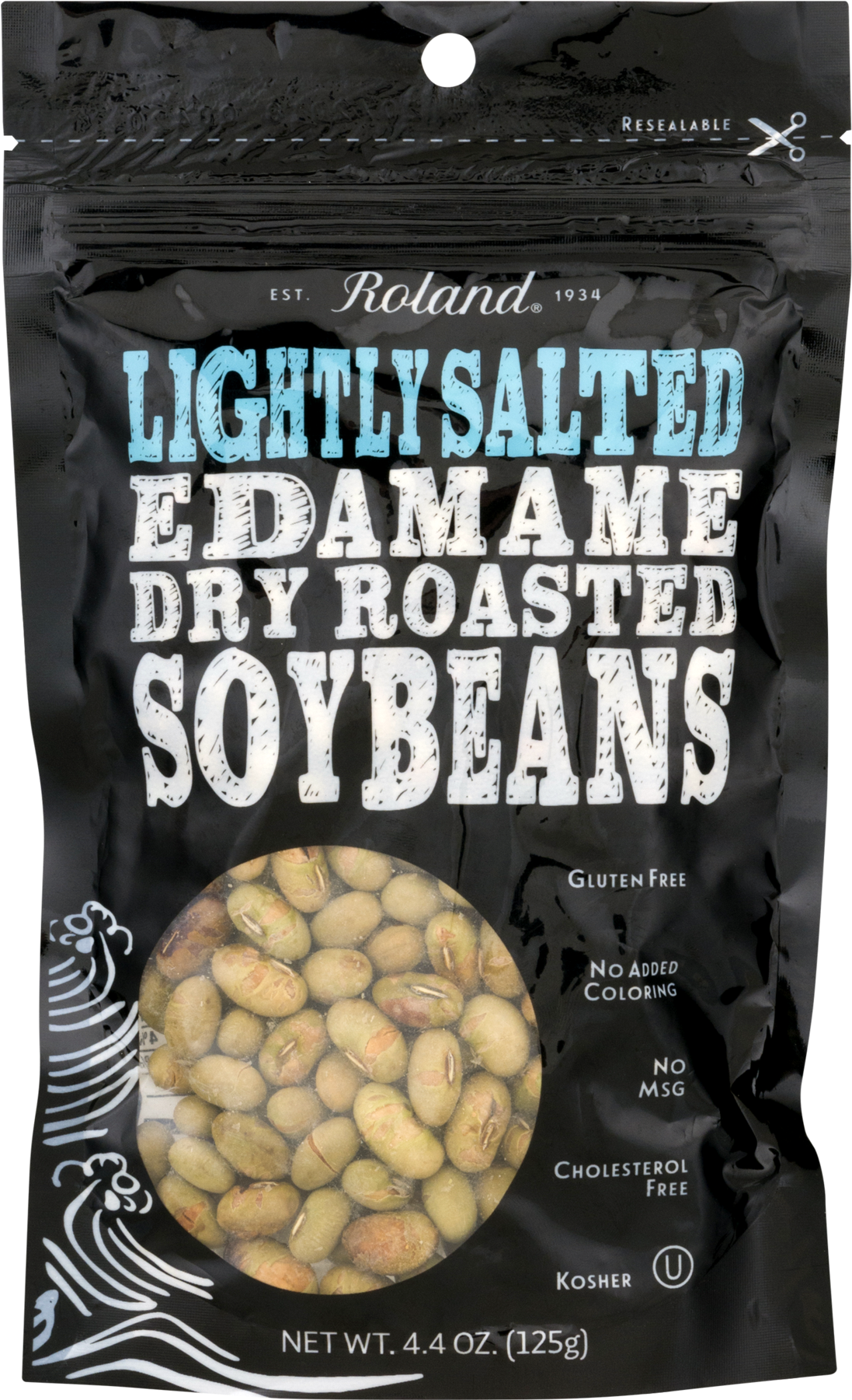 Roland Lightly Salted Edamame Dry Roasted Soybeans Package