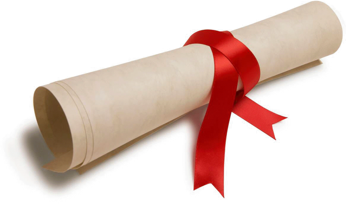 Rolled Diplomawith Red Ribbon