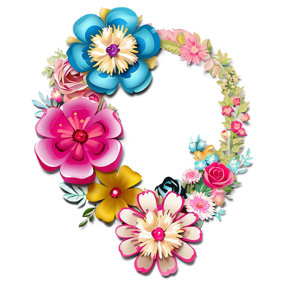 Rolled Flower Frame Embellishment Png 39