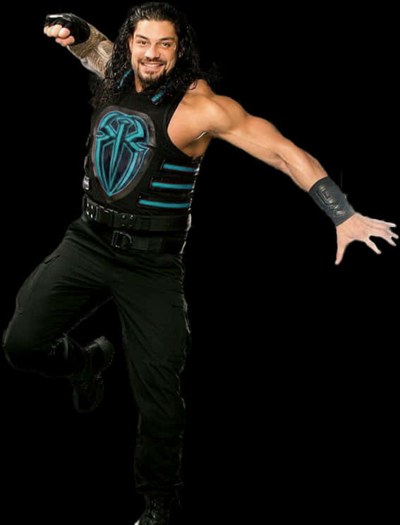 Roman Reigns In Action Pose