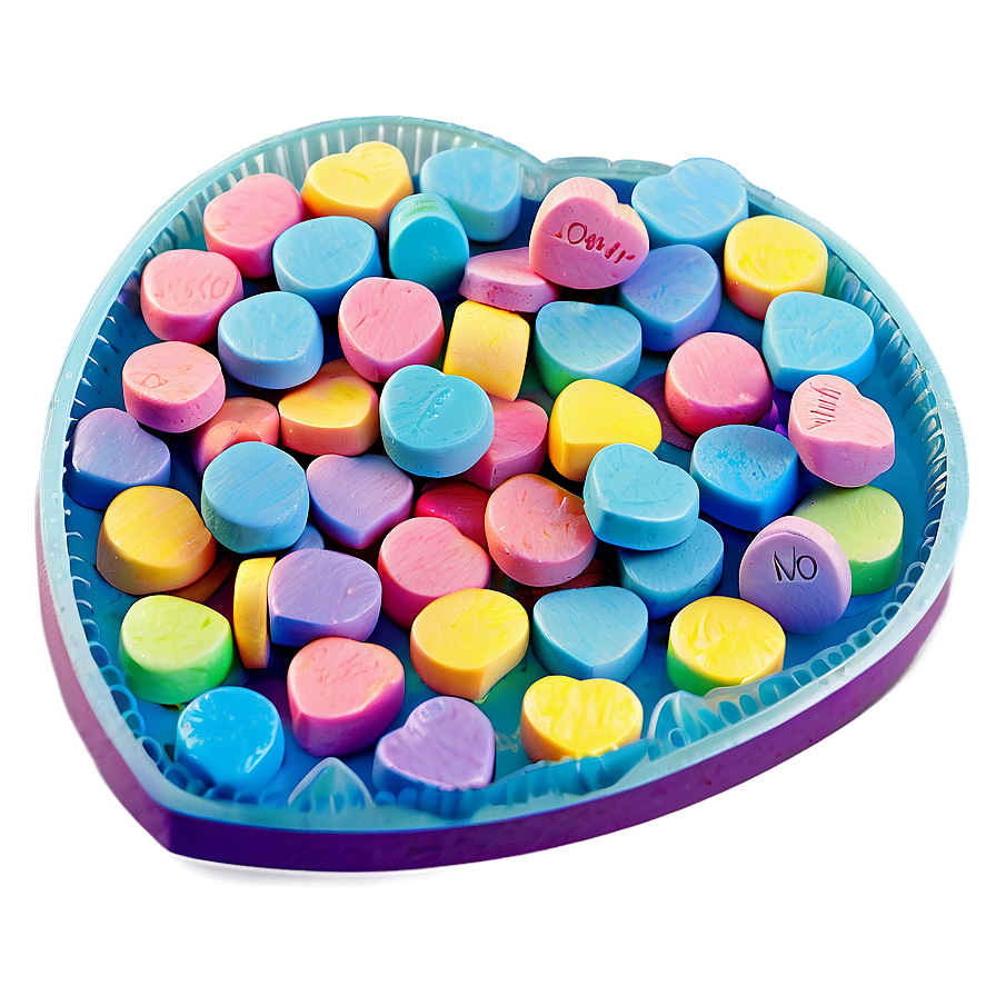 Romantic Candy Hearts Png 1