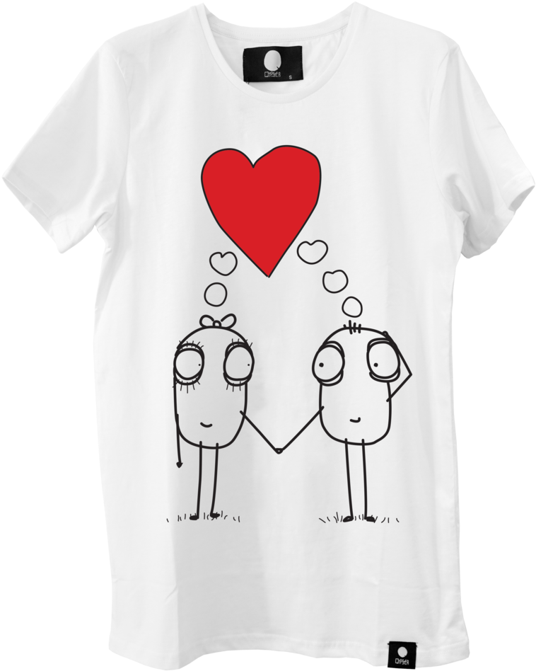 Romantic Cartoon Couple Tshirt Design