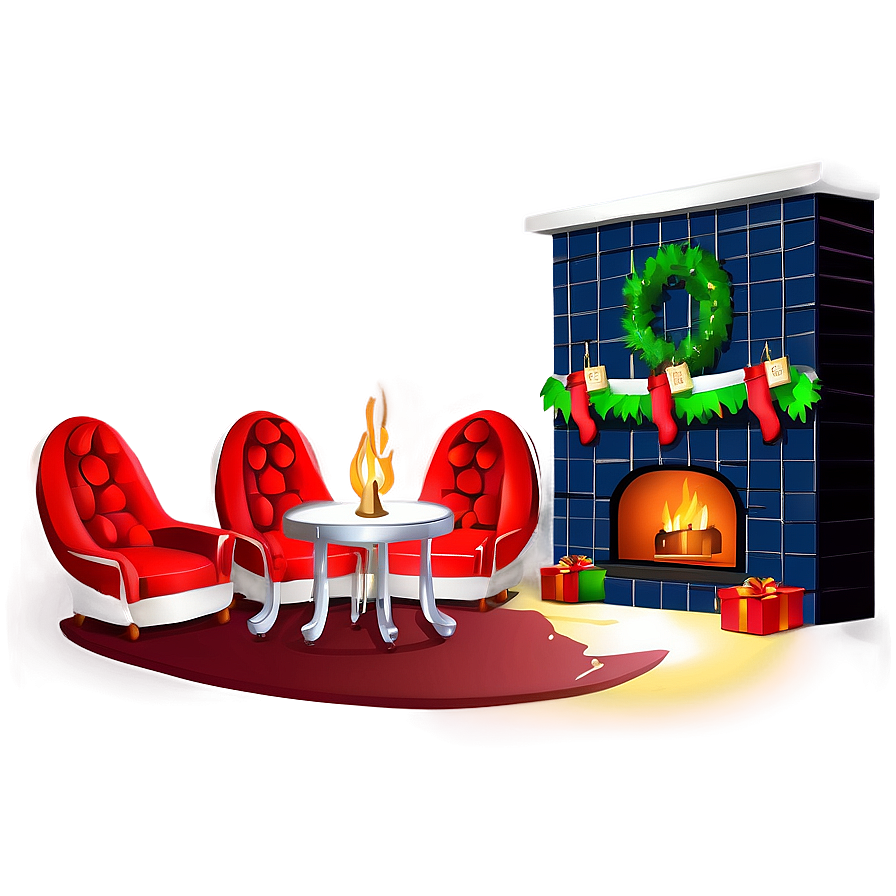 Romantic Christmas Fireplace Scene Png 25