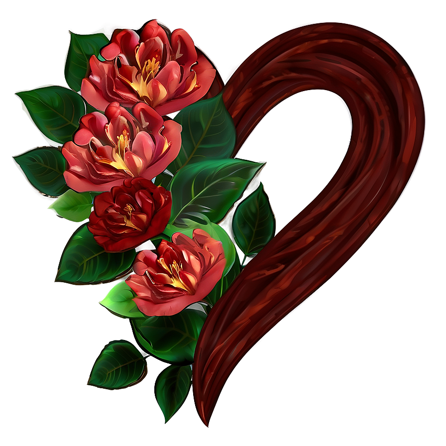 Romantic Floral Heart Png 38