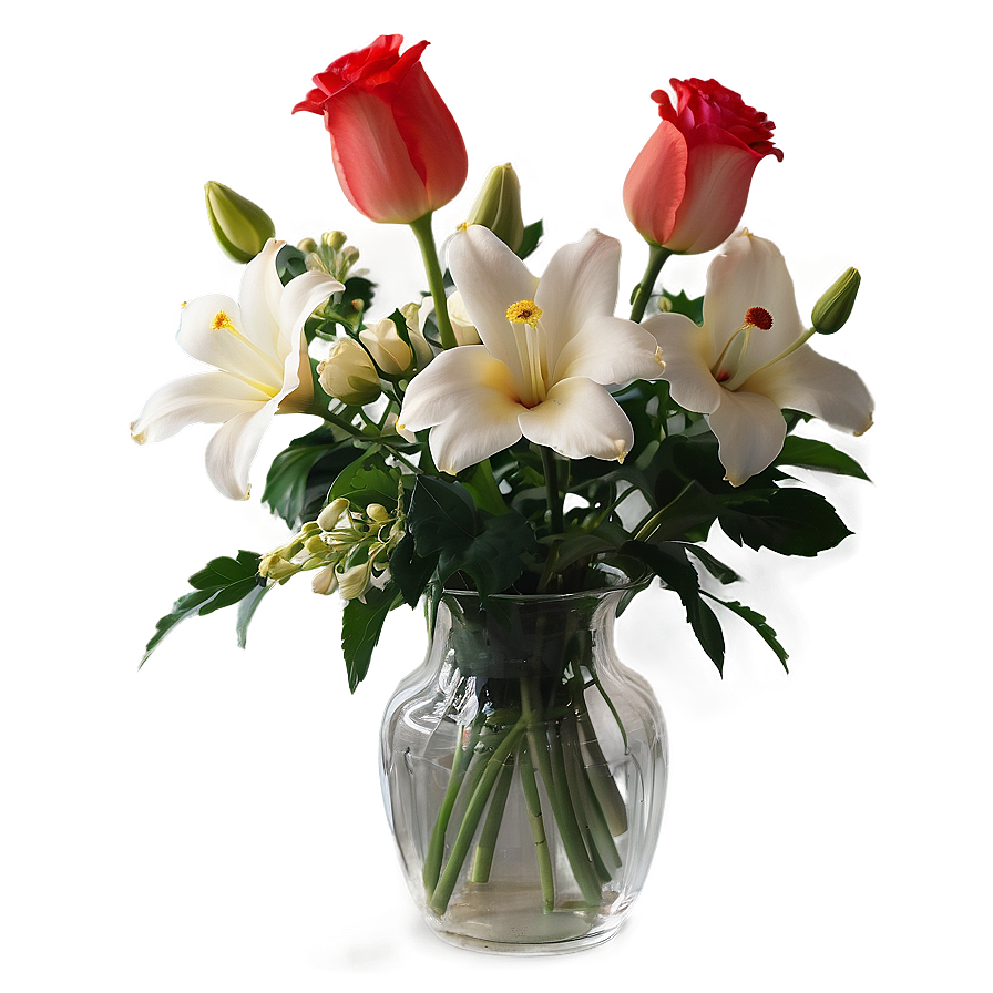 Romantic Flowers In Vase Png 26