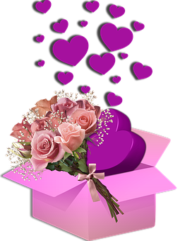 Romantic Heartsand Roses Gift Box