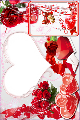 Romantic Heartsand Roses Love Frame