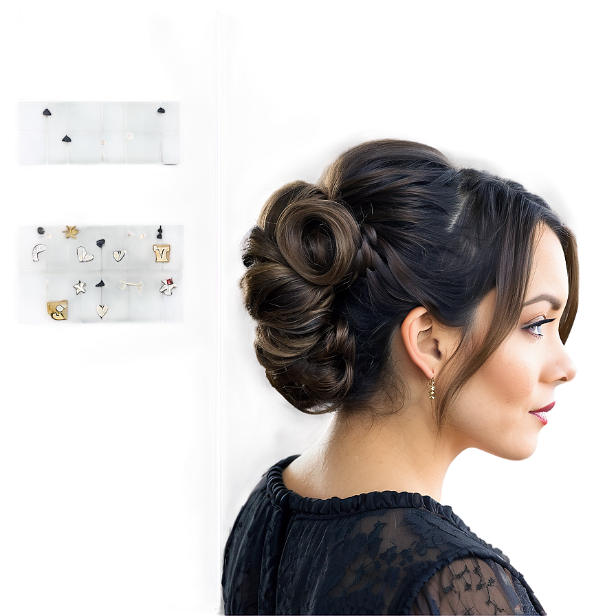 Romantic Long Hair Updo Png 38