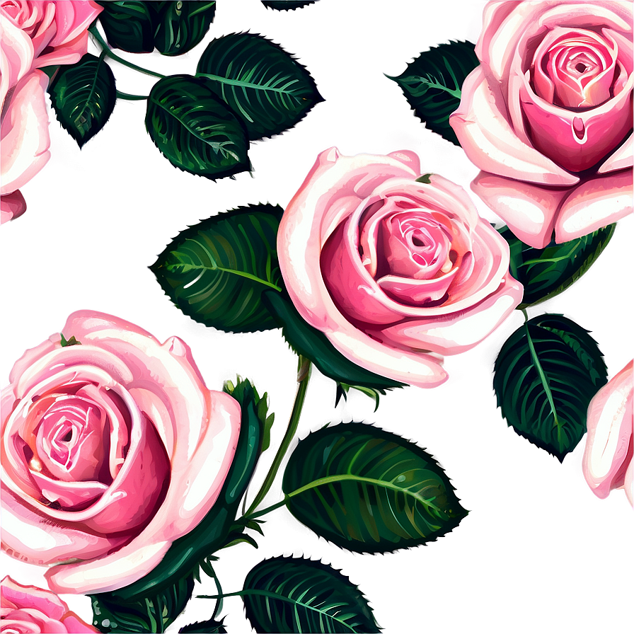 Romantic Pink Roses Bouquet Png 34