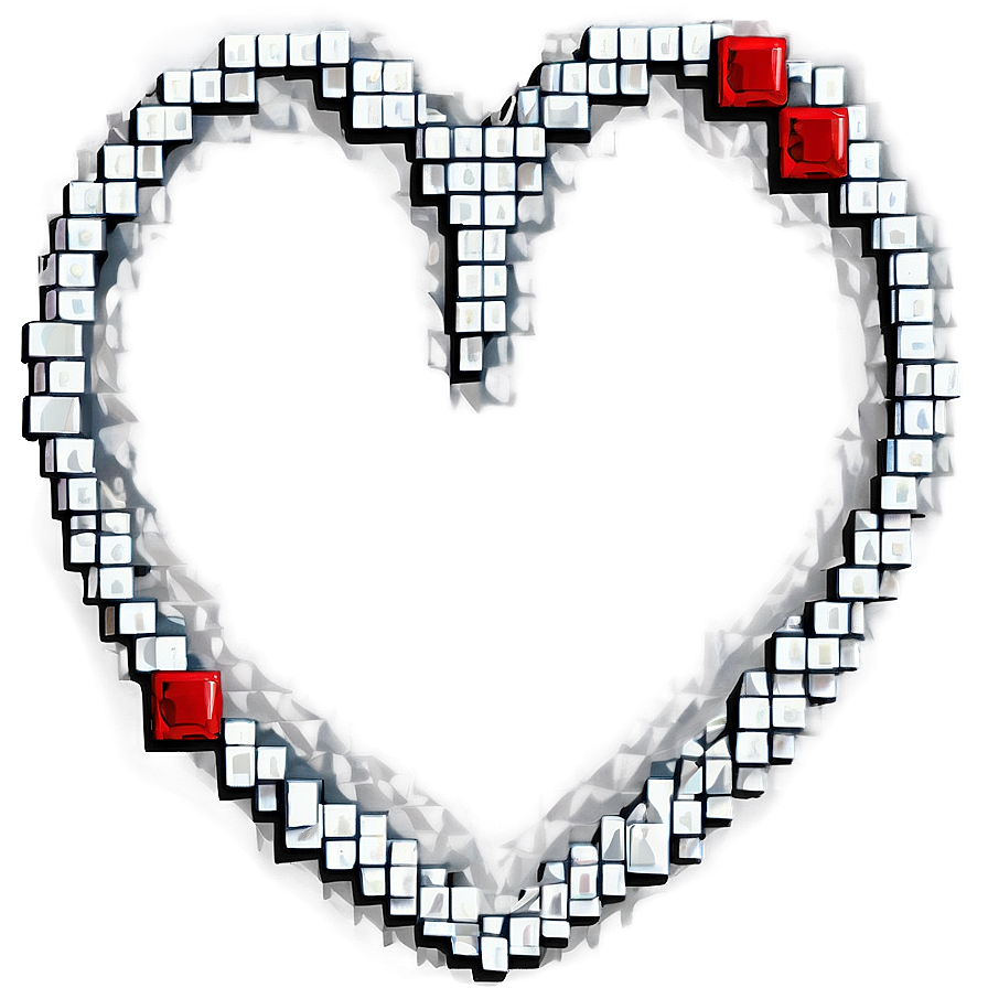 Romantic Pixel Heart Png Acj98