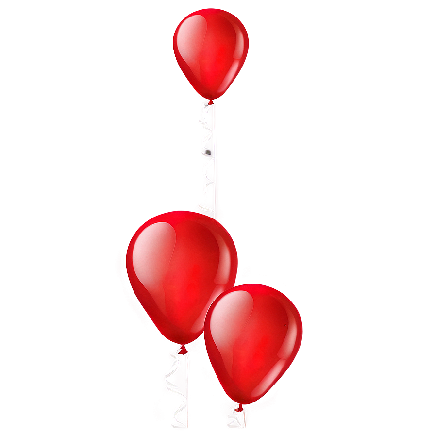 Romantic Red Balloons Png 06132024