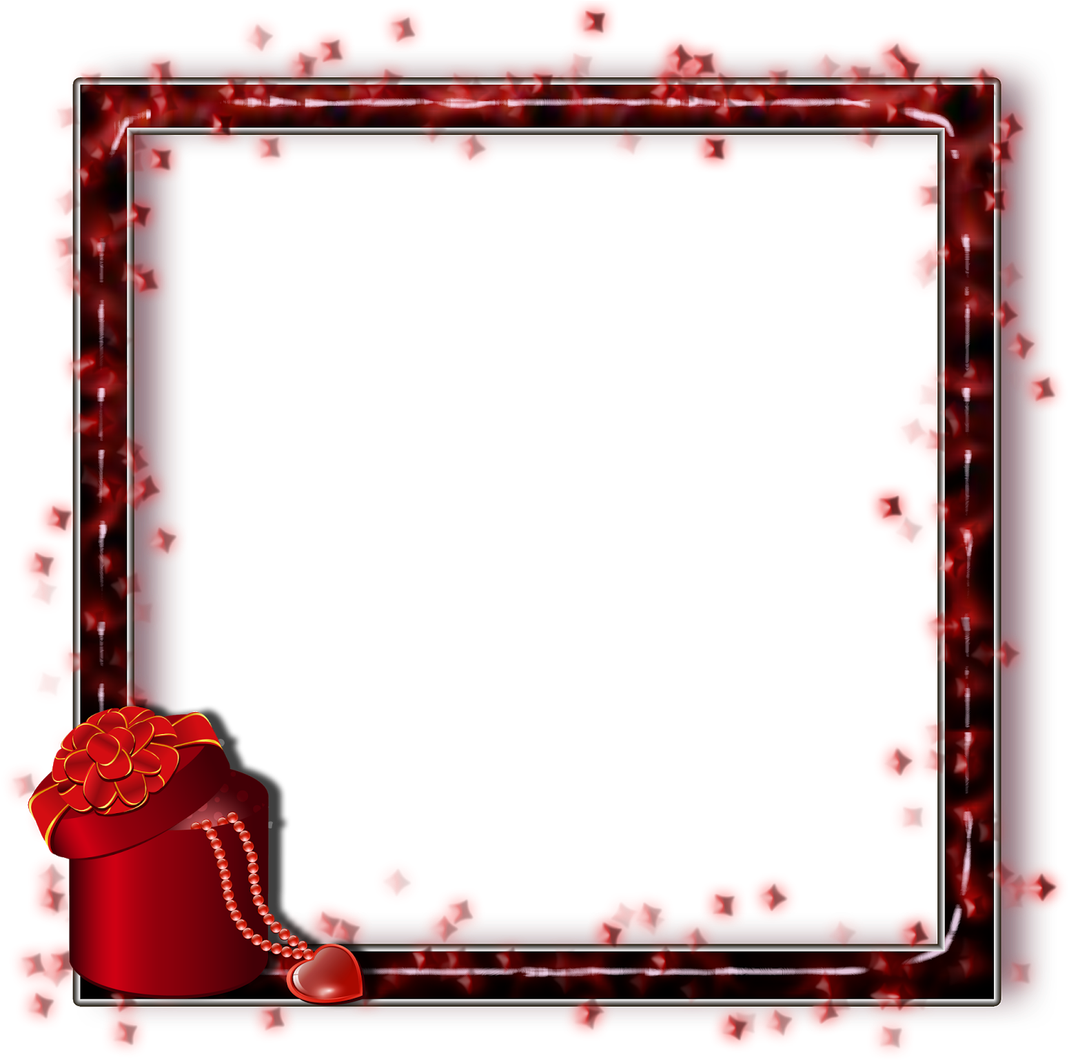 Romantic Red Floral Frame