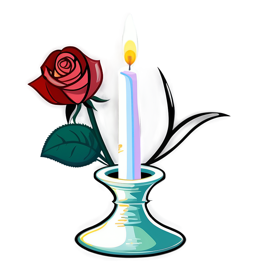 Romantic Rose Candle Png Dey