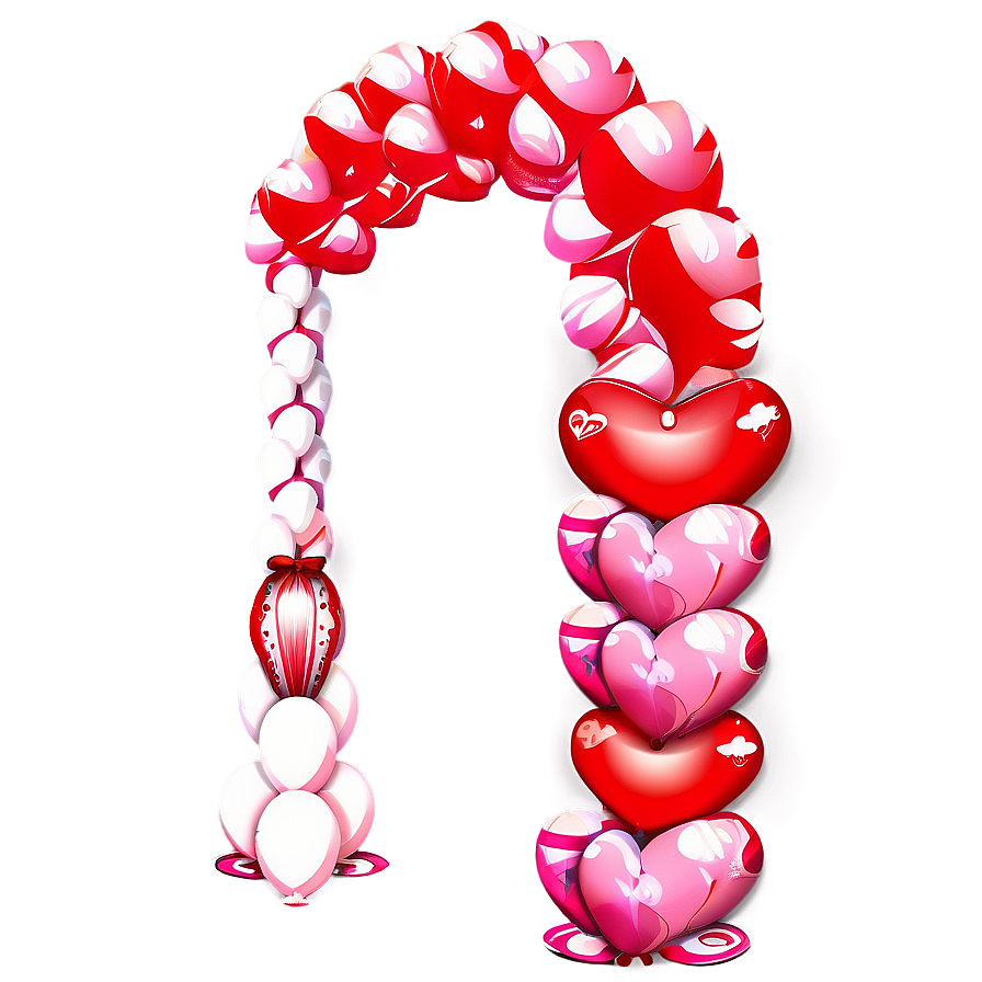 Romantic Valentine's Day Balloon Arch Png 47