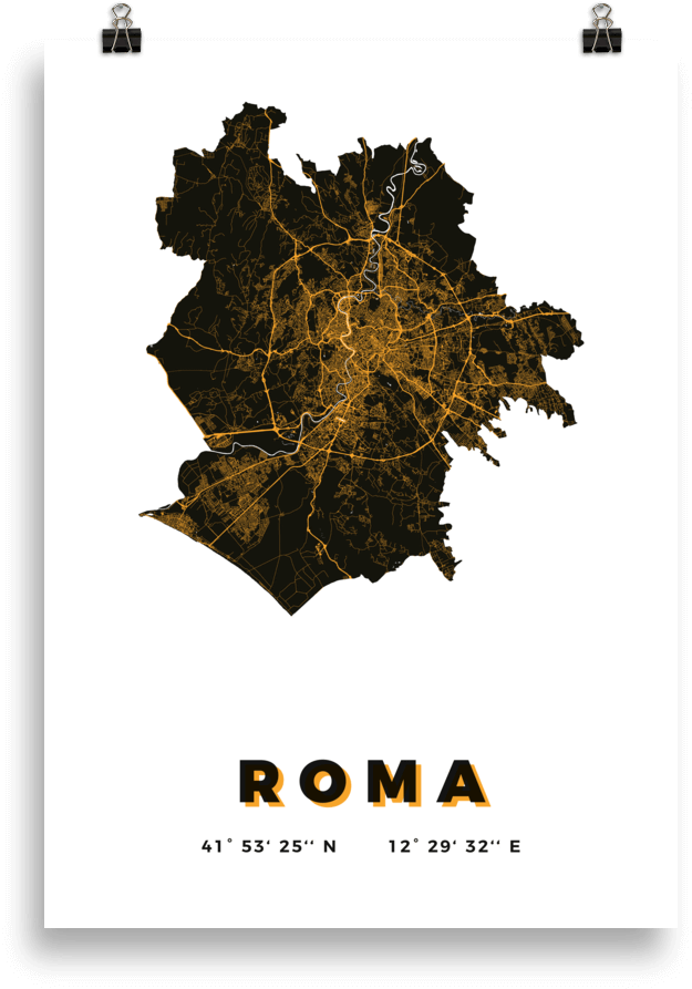 Rome Map Art Poster