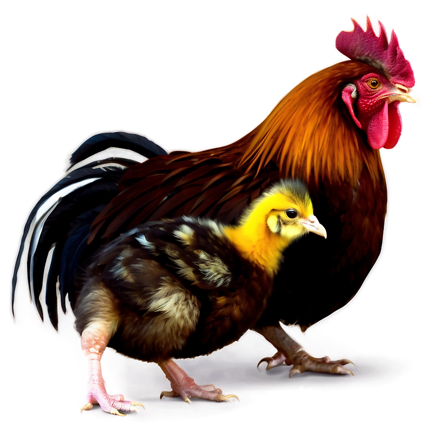 Rooster With Chicks Png Ihu