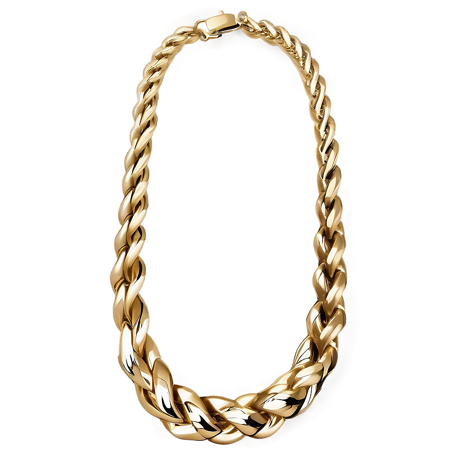 Rope Chain Gold Necklace Png 06122024