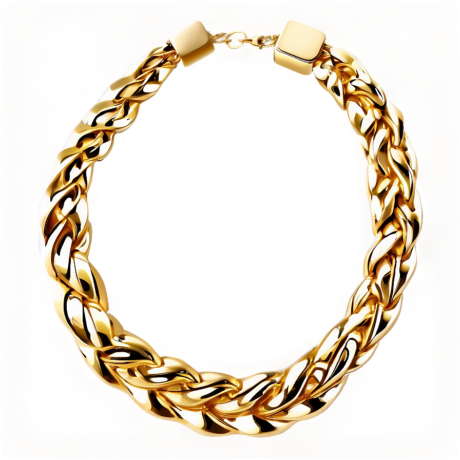 Rope Chain Gold Necklace Png 06122024