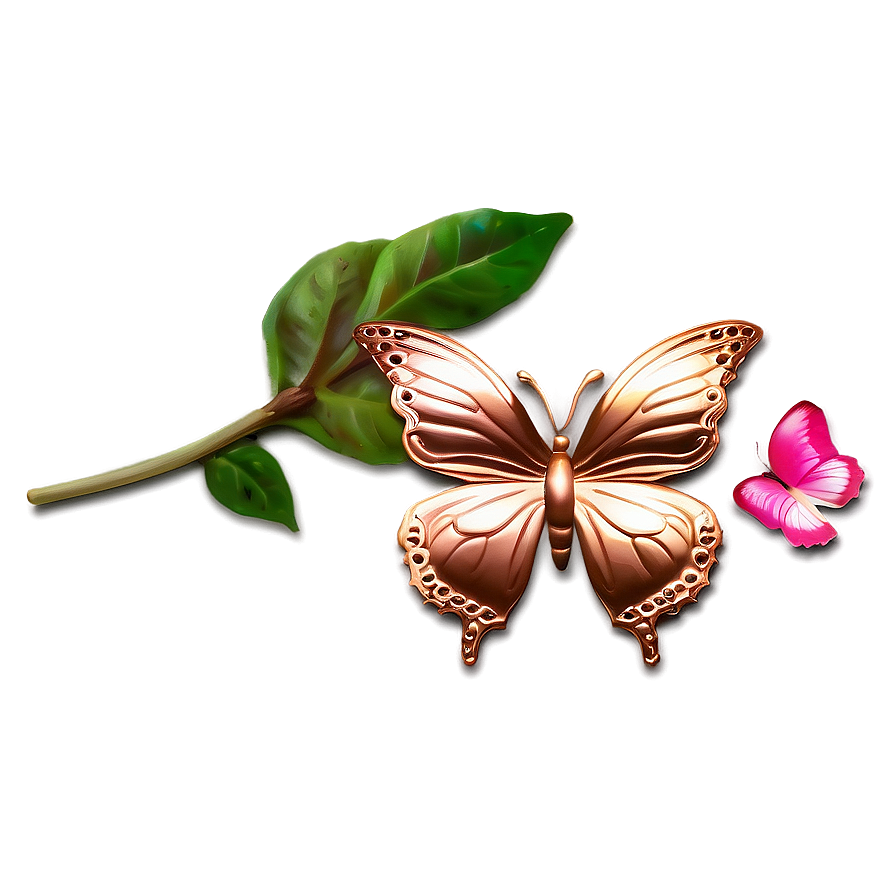 Rose Gold Butterfly Accessories Png Vsu