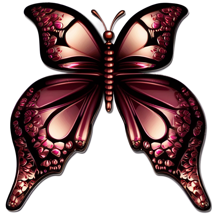 Rose Gold Butterfly Art Png 31