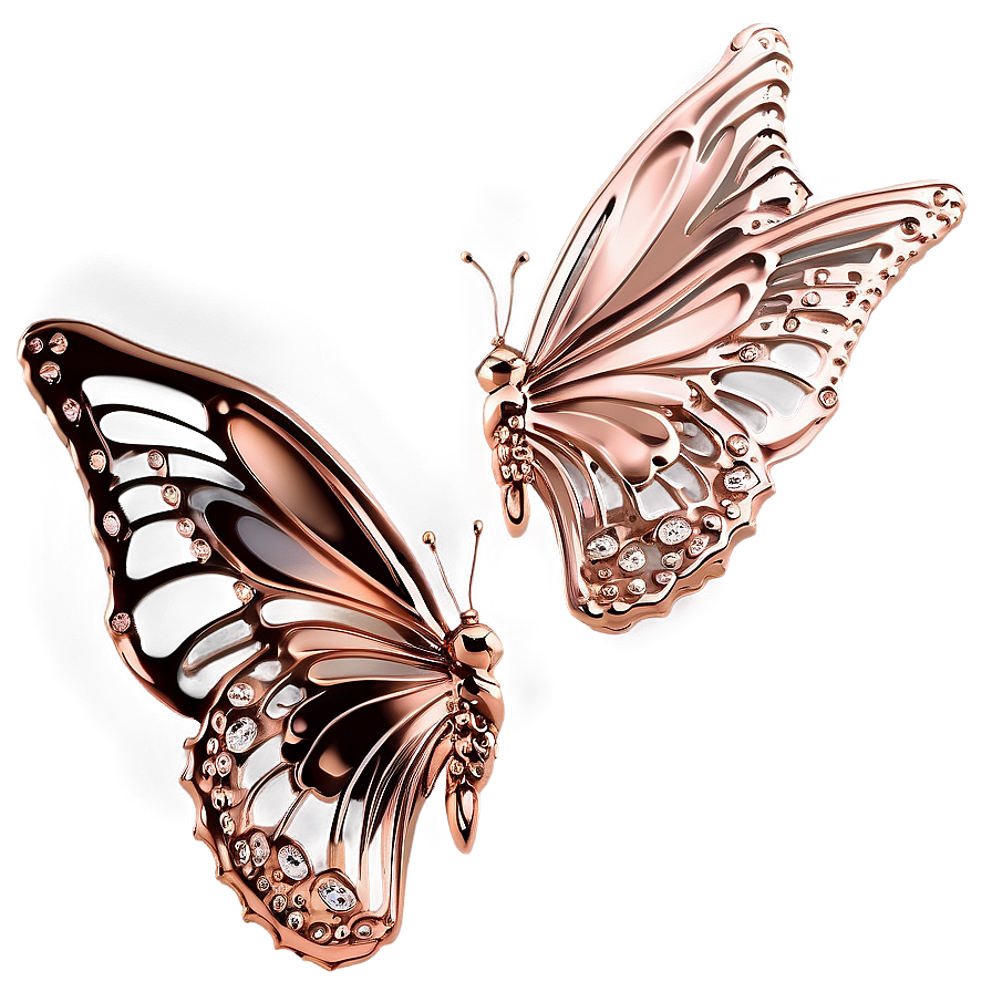 Rose Gold Butterfly Background Png Fcu