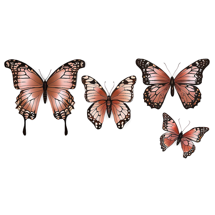 Rose Gold Butterfly Collection Png Wwn47