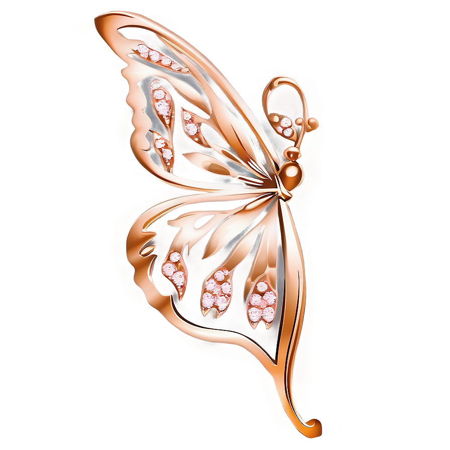 Rose Gold Butterfly Decoration Png Ndf