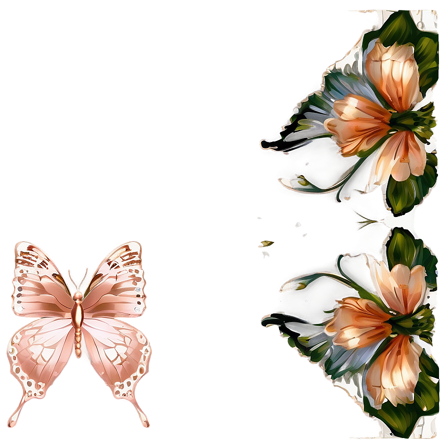 Rose Gold Butterfly Montage Png 3