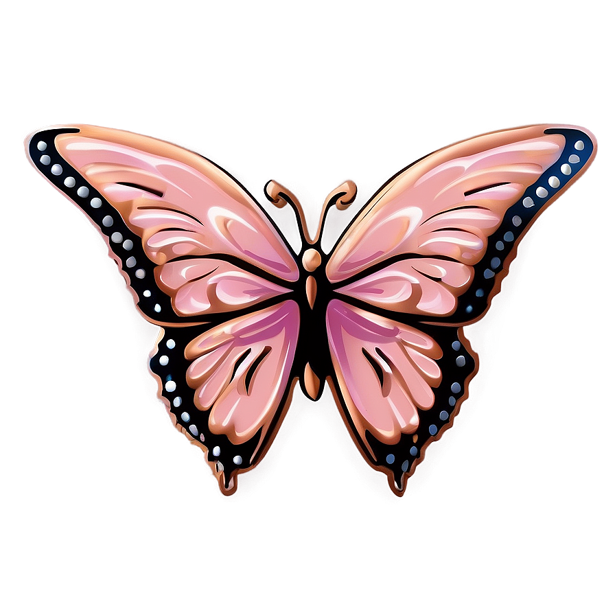 Rose Gold Butterfly Pattern Png 57