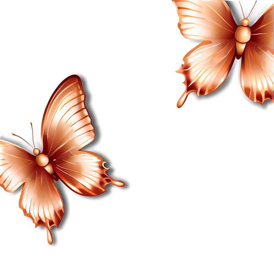 Rose Gold Butterfly Stationery Png 14