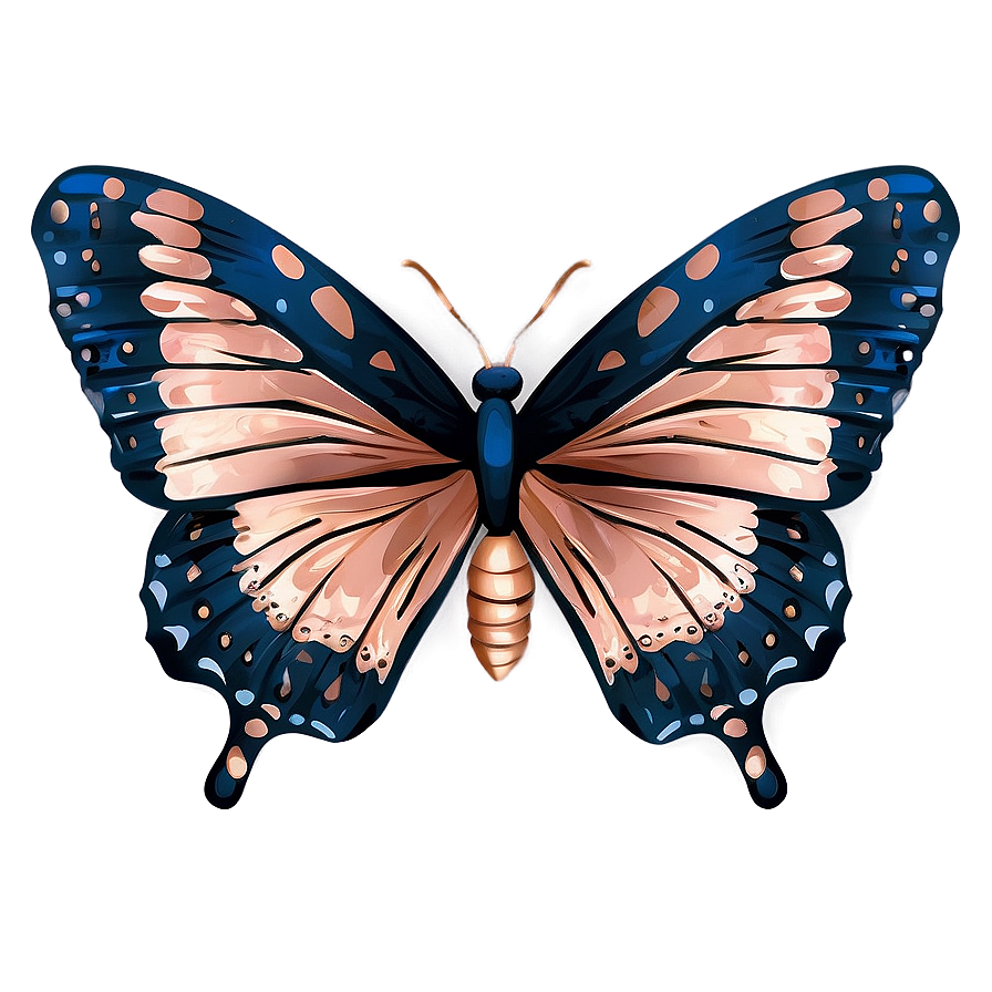 Rose Gold Butterfly Stationery Png Jsg