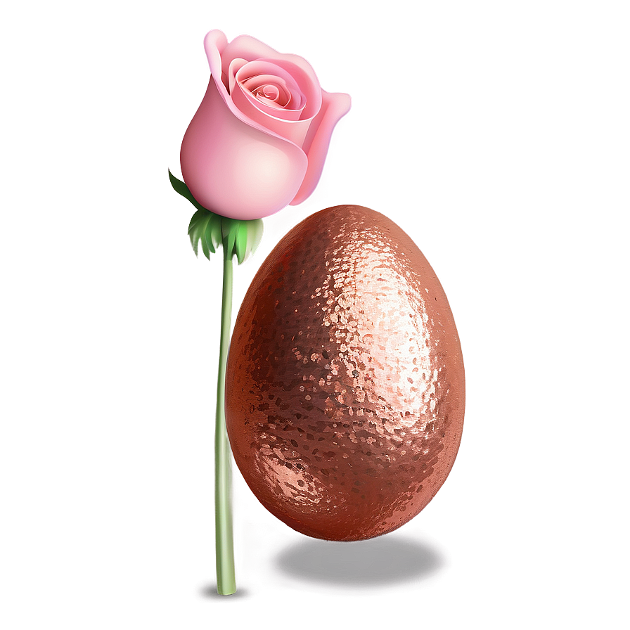 Rose Gold Glitter Easter Eggs Png 06252024