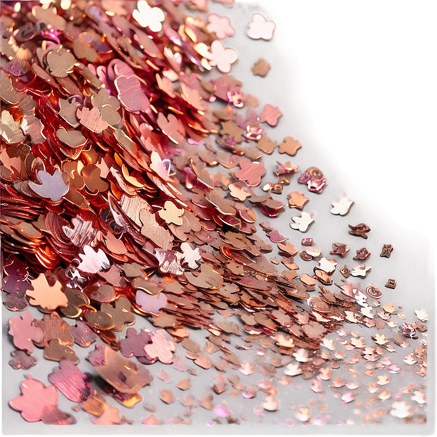 Rose Gold Glitter Flakes Png 06252024