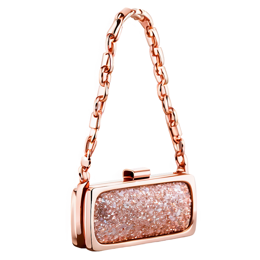 Rose Gold Glitter Handbag Png 06252024